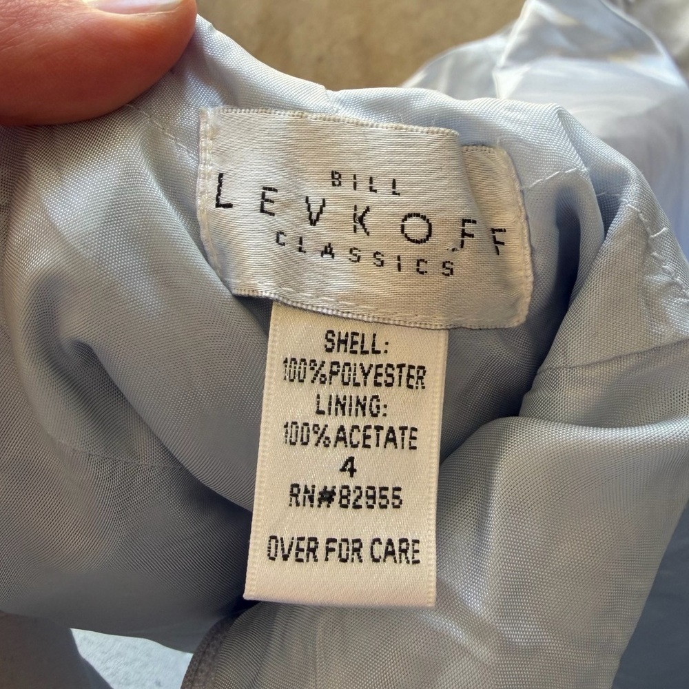 Bill Levkoff Classics Classic Light Blue Open Back Gown Formal Dress Size 4 - Picture 4 of 4